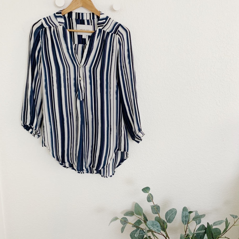 AMOUR VERT BLUE BLOUSE / Sustainable Fashion